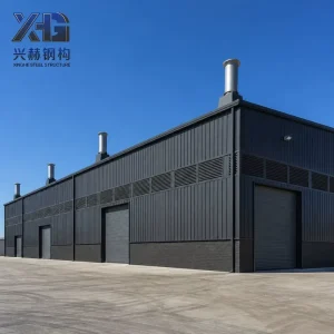 Prefab Steel Structure Tyre Retreading Rubber Recycling Workshop Metal Building Curing Exhaust Stack Louvre