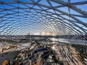 Prefab Steel Truss Space Frame Dome Roofing Large Span Steel Tubular Truss Water Amusement Park
