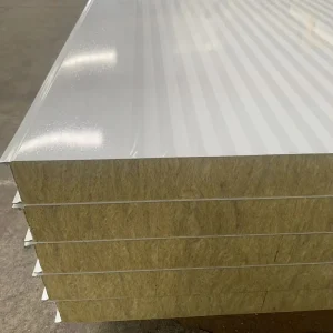 Prefabricated Building Rock Wool Sandwich Panel Industrial Warehouse Fire Resistant Eco Friendly Easy Install Insulated