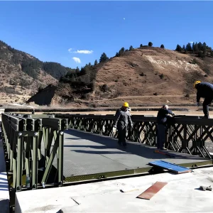 Prefabricated Galvanized Bailey Bridge Panel Volcanic Lava Field Geothermal Access
