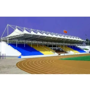 Prefabricated Grandstand Canopy Steel Frame Roof Construction Shelter Stadium Bleacher Canopy PVDF Membrane Shed TentShed Tent