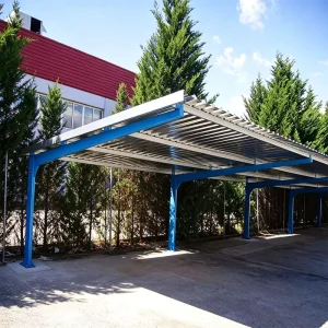 Prefabricated Modern Steel Structure Car Parking Shelter Waterproof Sunproof Canopy for School Mall Hotel Apartment Hospital