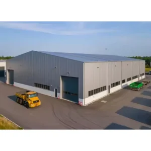 Prefabricated Modern Steel Structure Workshop Building with Fireproof Rock Wool Insulation Sandwich Panel for Outdoor Use