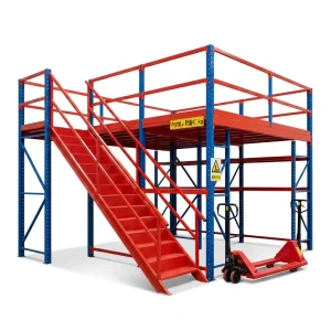 Prefabricated Multi tier Steel Mezzanine Platform 500kg sqm Load Capacity Corrosion Protection Powder Coated Surface Solid Steel
