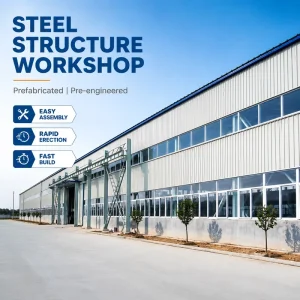 Prefabricated Q345 Steel Structure Workshop Building Large Span