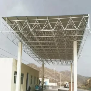 Prefabricated Steel Canopy Design for Petrol Stations CNG Filling Stations and Industrial Warehouse Construction