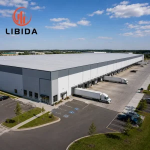 Prefabricated Steel Frame Building Large Span Workshop Warehouse with Wind Load Resistance Warehouse Building Anti Earthquake
