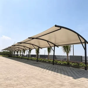 Prefabricated Steel Parking Lot Fabric Structure Tension Membrane Automobile Canopy Shed Modern Design