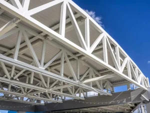 Prefabricated Steel Pipe Truss Canopy Arched Tubular Space Truss Frame Pavilion Steel Structure Walkway Shelter