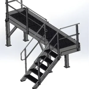Prefabricated Steel Staircase Galvanized Industrial Steel Stairs for Warehouse & Workshop Access