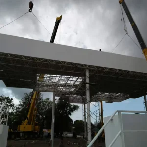 Prefabricated Steel Structure Building Supplies Space Frame Steel Structure for Gas Petrol Station Canopy Roof Shed