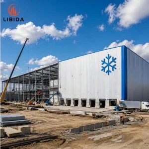 Prefabricated Steel Structure Cold Storage Warehouse Custom Pre Engineered Steel Frame Cold Storage for Food Preservation