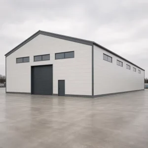 Prefabricated Steel Structure Warehouse Q355B Portal Frame Clear Span Roll Up Door Window Industrial Storage