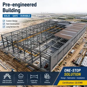 Prefabricated Steel Warehouse Heavy Duty Industrial Factory Building Clear Span Steel Frame Construction