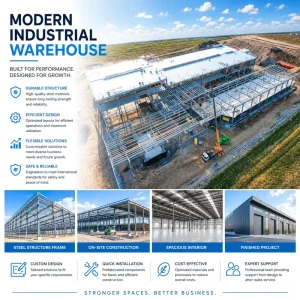 Prefabricated Steel Warehouse Workshop Office Building Structural Steel Frame Modern Design
