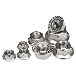 Premium Din 6923 A2 70 Stainless Steel 304 Serrated Thread Hex Flange Lock Nut for Heavy Duty Mining Applications