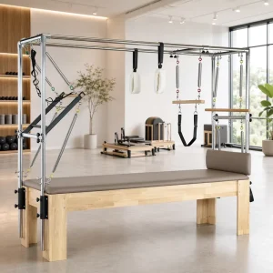 Premium Grade A Oak Wood Pilates Cadillac Trapeze Table Full Set CE Certified Professional Studio Training Equipment