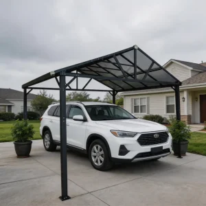 Premium Metal Carport Steel Car Shelter Heavy Duty Parking Shed Vehicle Canopy with Wind Resistant Design for Home Backyard Use