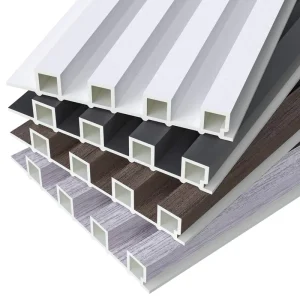Premium Modern Eco Friendly WPC Grille Panels for Exterior Wall Cladding Gym & Indoor Decorative Slatted Design LED Lighting