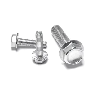 Premium Stainless Steel Indented Serrated Hex Flanged Bolt M3-M12 Full Thread Plain Finish for Agricultural Machinery