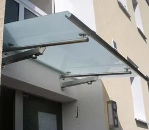 Prima Factory Heat Insulation Dustproof and Waterproof Tube Stain Support Stainless Steel Frameless Glass Canopy