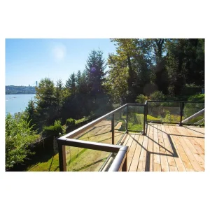 Prima PR Commercial Modern Outdoor Stair Porch Rust Resistant Weatherproof Glass Railing System Aluminum Alloy U-Channel