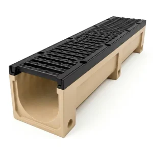Professional Car Wash Drainage System Polymer Concrete Gutter with Stainless Steel Reinforced Grating