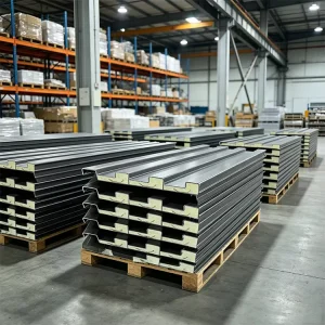 Pu Insulated Rock Wool Roof Panels for Prefab Houses