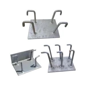 Q235 HDG Anchor Bolt Embedded Plate Welding Cutting Custom Processing for Glass Curtain Wall Concrete Anchoring Installation