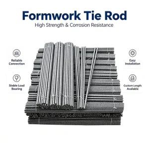 Q235 Steel All Thread Shuttering Tie Rod Trapezoidal Thread M12 M14 M16 Concrete Formwork Tie Rod Factory Supply