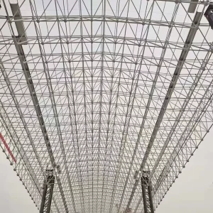 Q235B Bolt Ball Space Frame Roof Steel Structure Large Span For Gas Station