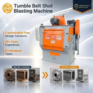 Q32 Crawler Rubber Belt Tumble Shot Blasting Machine for Small Medium Castings Forgings Rust Removal Deburring