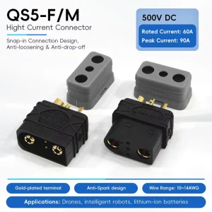 QS5 Anti Spark Battery Connector Large Current Plug Male Female for Heavy Lift Agriculture RC Model Power System