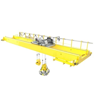 QZ type 5 ton PLC controlled Motor driven Double Beam Box Grab Bridge Crane 19.5M Span 20m Lifting Height Shandong