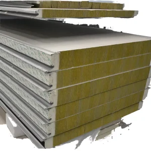 Quality Assurance Ready Metal Rock Wool Sandwich Panel Fireproof Grade Level Eco Friendly for Warehouse Modular Clean