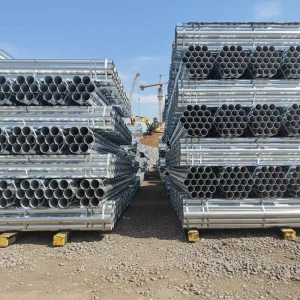 Ready Stock Hot Dipped Galvanized Steel Pipe Q235B 48.3mm 1.5 Inch ERW Round GI Tube for Greenhouse Scaffolding