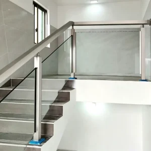 Recess U Channel Balustrade Post Aluminium Glass Handrail Tempered Glass Balustrade for Indoor Staircase
