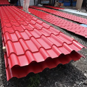 Red Color Galvanized Roofing Materials Sheet Metal Corrugated Galvanized Steel Roof Panel Roof Tile