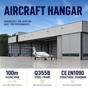 Regional Airport Hangar Steel Structure Building Aviation Facility Aircraft Maintenance Storage Large Span Design