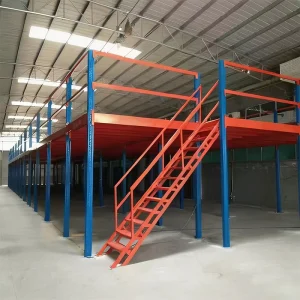Reinforced 2-Layer Cold-Rolled Steel Heavy-Load Warehouse Mezzanine Shelving, 300 kg/sqm, Powder-Coated