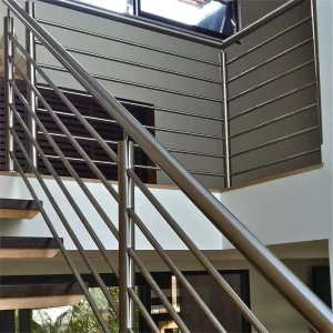 Residential Horizontal Steel Rod Railings Welded Frame with Rust Resistant Coating for Staircase Balcony Balustrade