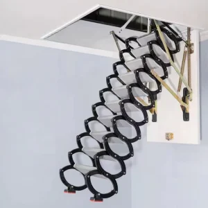 Retractable Pull-Down Metal Attic Folding Ladder with 300 kg Capacity