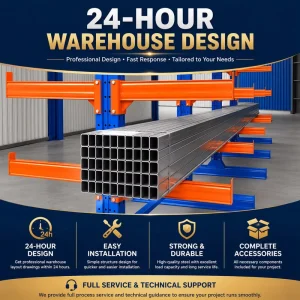 Rigid Frame Cantilever Racking System H-Beam Base for Steel Profile and Industrial Timber Storage Warehouse