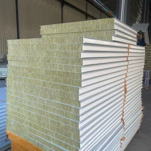 Rock Wool Board Color Steel Corrugated Cold Room Hotel Insulation Fireproof Sandwich Panel