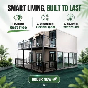 Rock Wool Fire Insulation Expandable 20ft Two-Story Container House