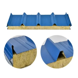 Rock Wool Fire Proof Insulating Color Steel Steel Sandwich Panels for Exterior Wall