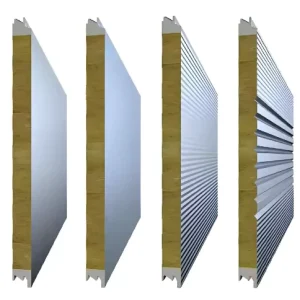Rock Wool Fire Proof Sound Proof Sandwich Wall and Roof Panel with PU Edge Sealing