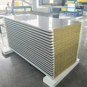 Rock Wool Fireproof Sandwich Panel Custom Color Thermal Insulated for Livestock Barn Cold Room Workshop Warehouse