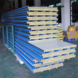 Rock Wool High Temperature Fireproof Color Steel Sandwich Panels Building Exterior Walls Durable Water Resistant Anti Corrosion