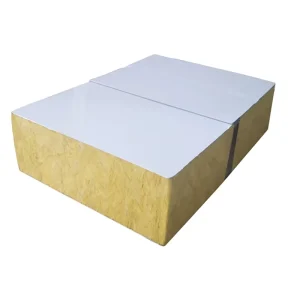 Rock Wool Insulated Corrugated Sandwich Panel Fireproof Grade PE PVDF Coated Metal Decking for Warehouse Roofs 50 200mm